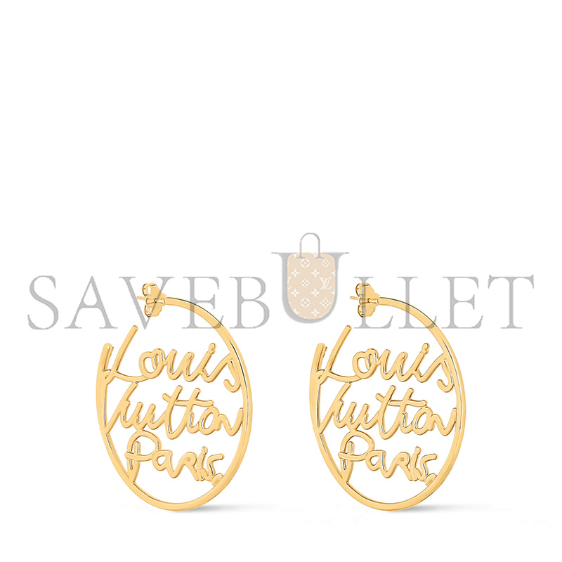 LOUIS VUITTON LV SCRIPT EARRINGS M03239